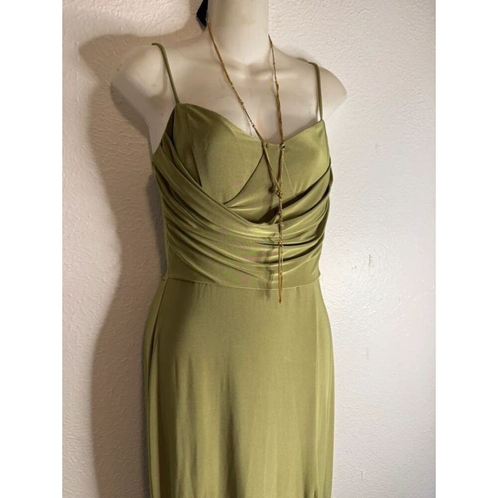 Olive Green Satin Dress